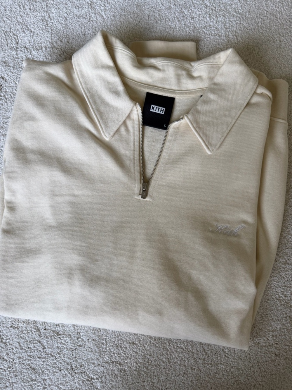 Kith Ivory Quarter-Zip Collared Pullover